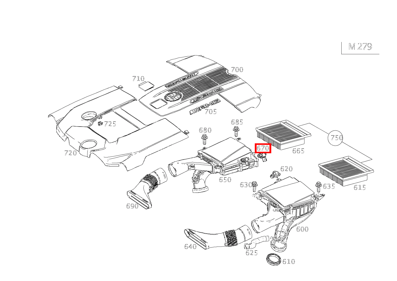 Drucksensor DAEMPFERFILTER RECHTS Mercedes-Maybach S 650 Cabriolet 217