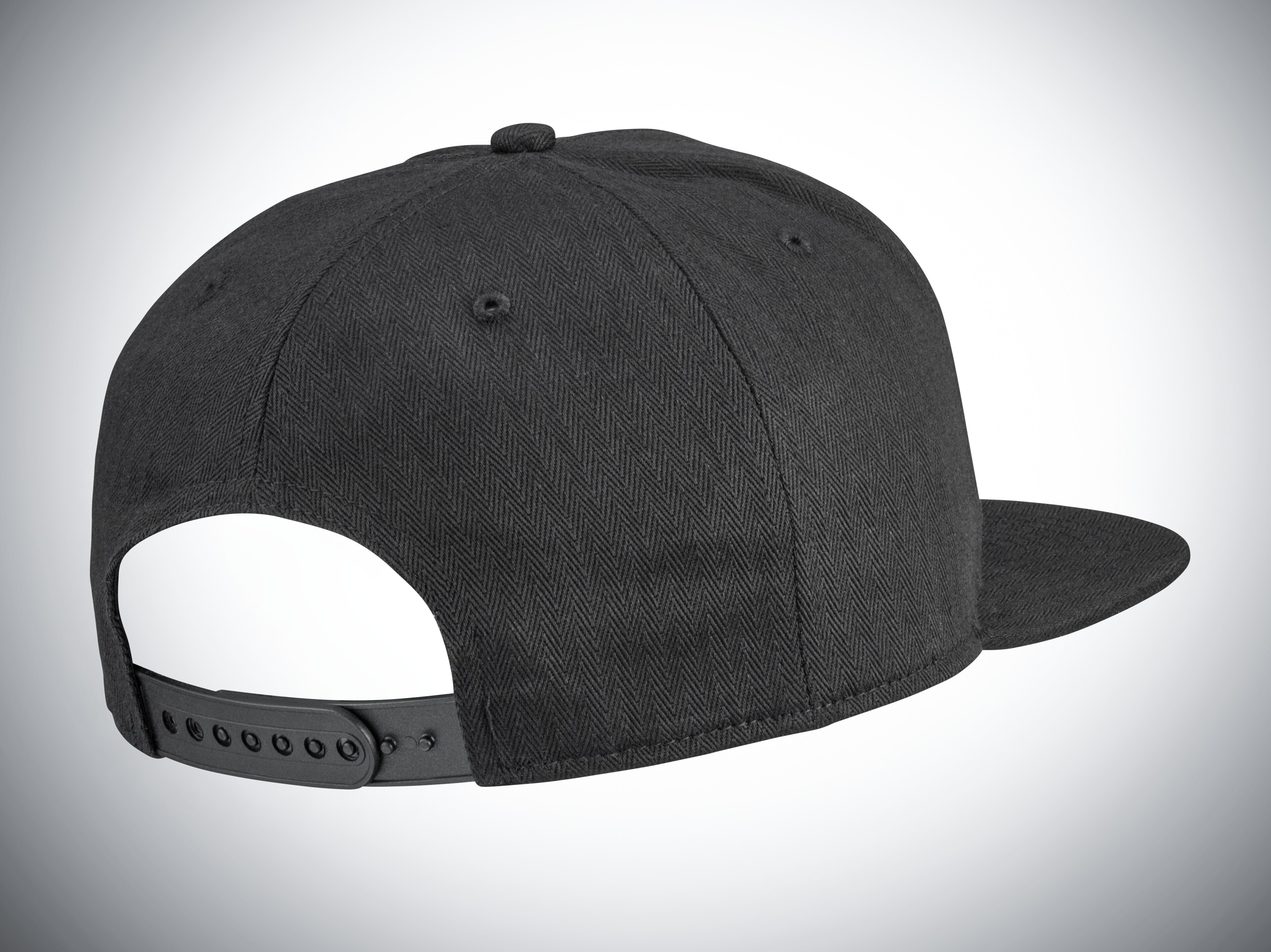 Flat Brim Cap schwarz, Baumwolle (Bio)