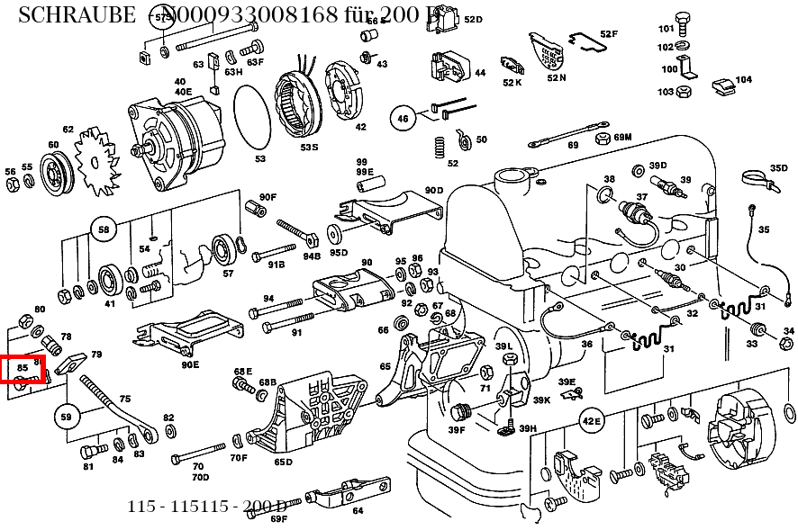 Schraube 200 D 115