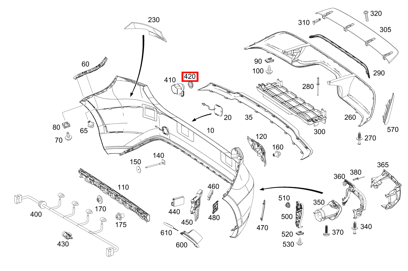 Abstandsring PARKTRONIC-System A 45 AMG 4MATIC 176