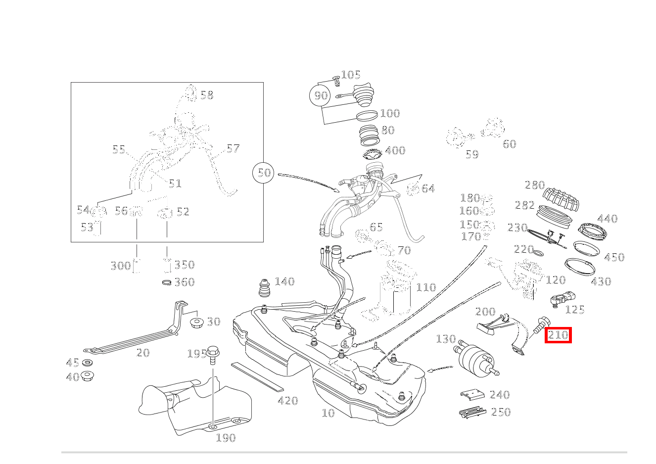 Sechsrundschraube Halter Kraftstofffilter; M6X23 E 200 T-Limousine 210 Sechsrundschraube Halter Kraftstofffilter; M6X23 E 200 T-Limousine 210