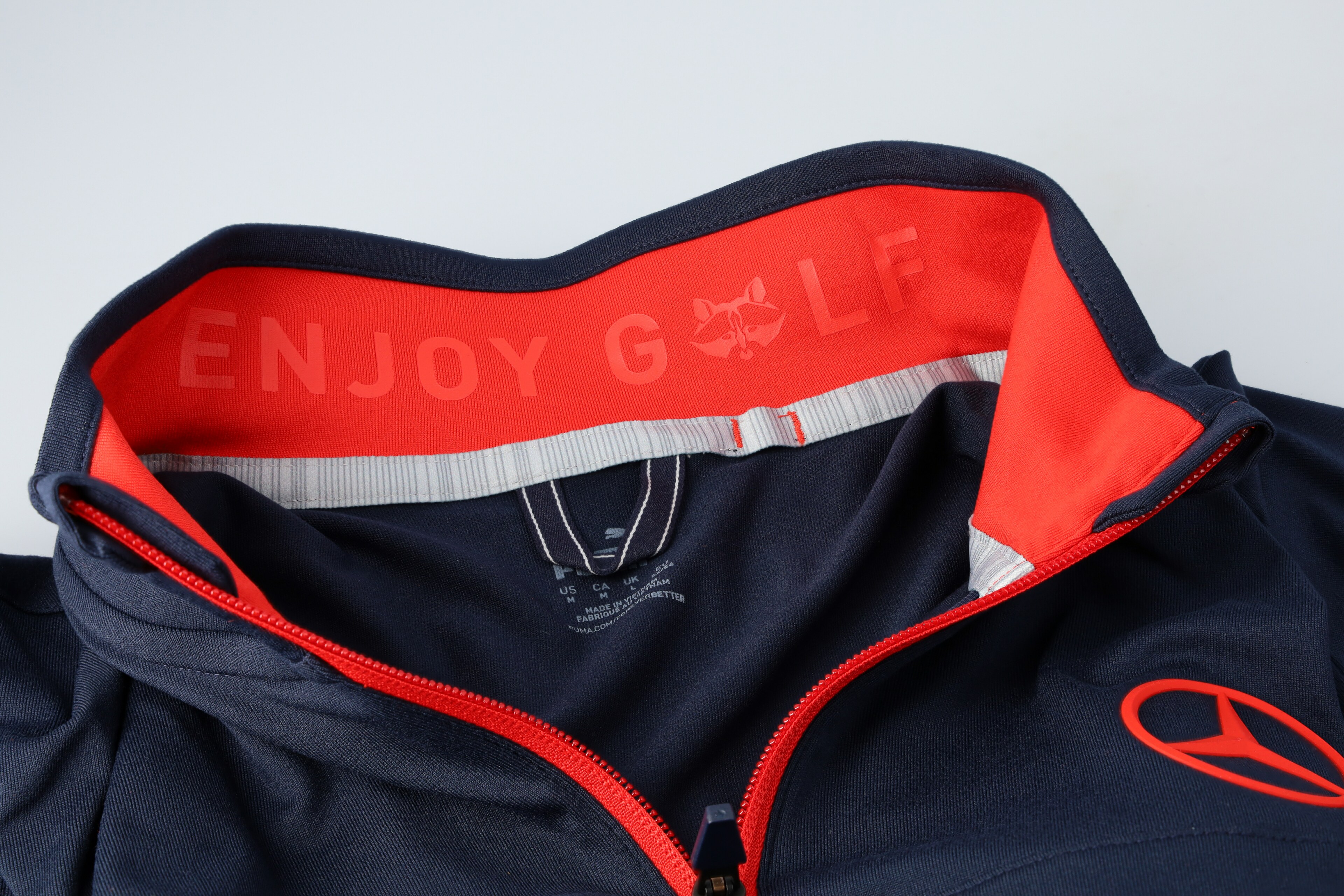 Mercedes-Benz - Golf-Sweater Herren, navy/rot