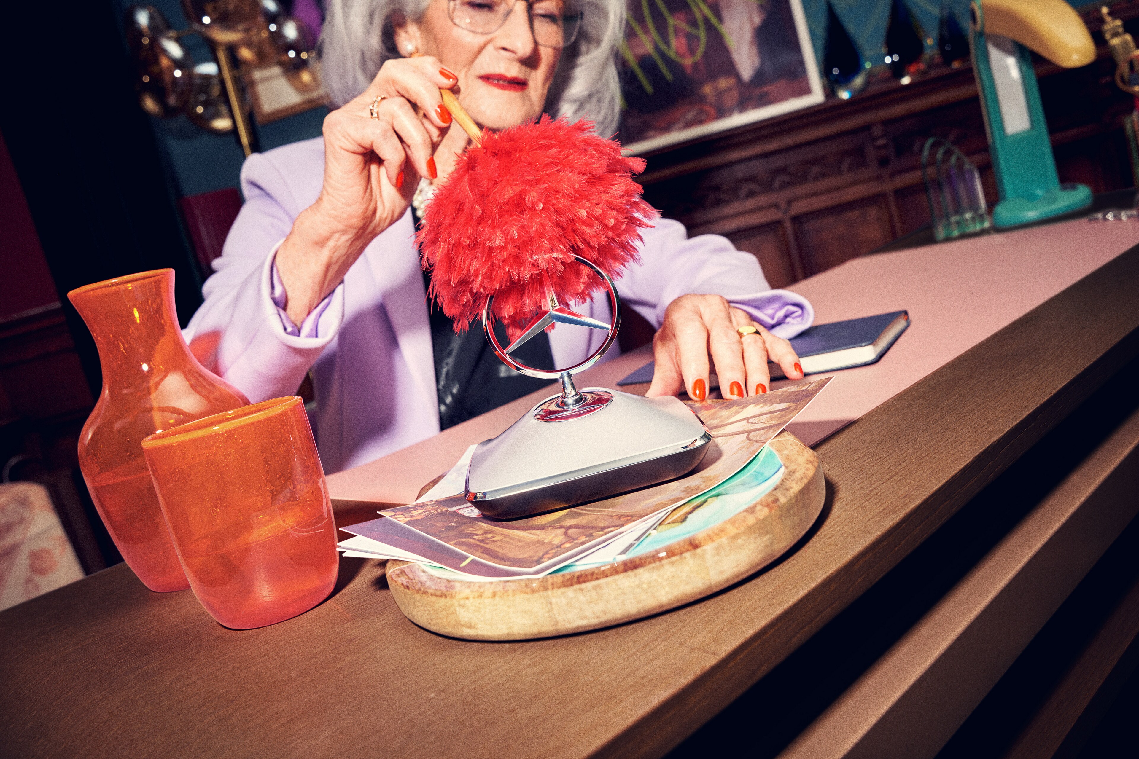 Briefbeschwerer, silberfarben/schwarz