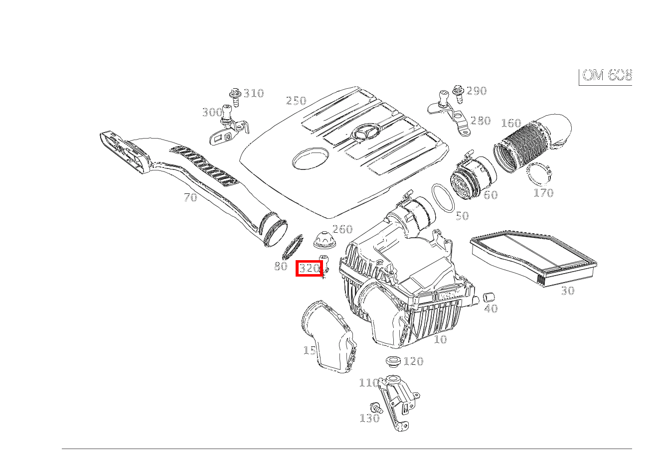KUGELBOLZEN Befestigung Motorabdeckung B 180 d BCA 247