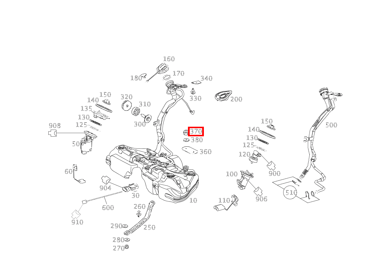 Sechskantmutter TANK AN KAROSSERIE; M8 E350CGI BE 207 Sechskantmutter TANK AN KAROSSERIE; M8 E350CGI BE 207