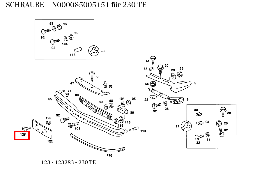 Schraube 230 TE 123