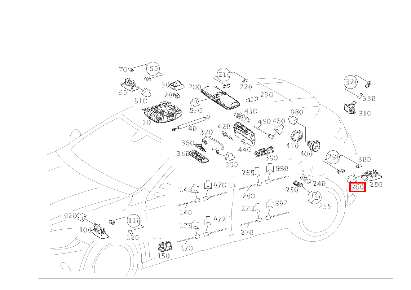 Stecker KOFFERRAUMLEUCHTE; 2-PIN MQS Mercedes-AMG GLA 45 4MATIC Sport Utility Vehicle 156