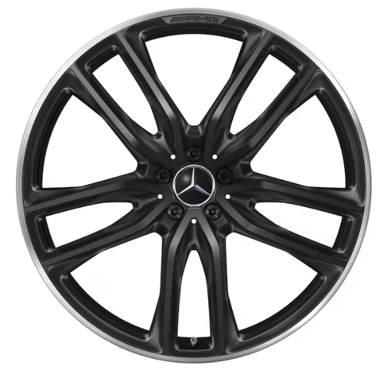 AMG 5-Doppelspeichen-Rad 23 Zoll, 9,5 J x 23 ET 45, schwarz, Felgenhorn glanzgedreht
