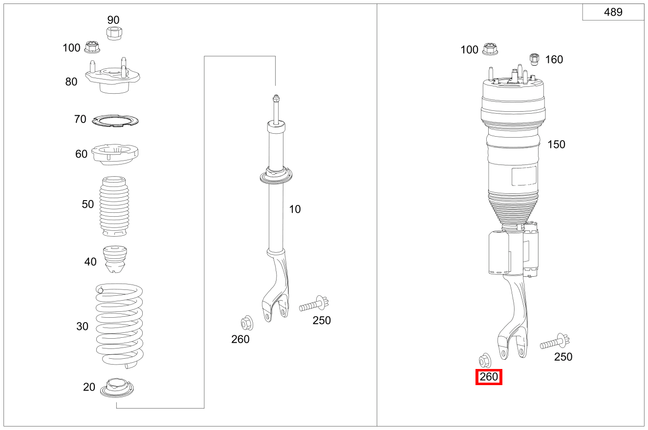 Mutter Federbein an Federlenker; M14X1.5 Mercedes-Benz GLC 63 AMG S 4M+ 253 Mutter Federbein an Federlenker; M14X1.5 Mercedes-Benz GLC 63 AMG S 4M+ 253