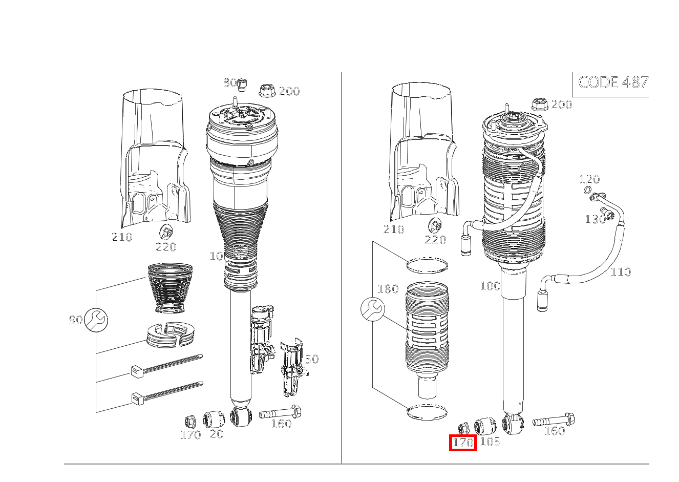 Mutter FEDERBEIN AN FEDERLENKER LINKS UND RECHTS; M14X1.5 S500 L 222 Mutter FEDERBEIN AN FEDERLENKER LINKS UND RECHTS; M14X1.5 S500 L 222