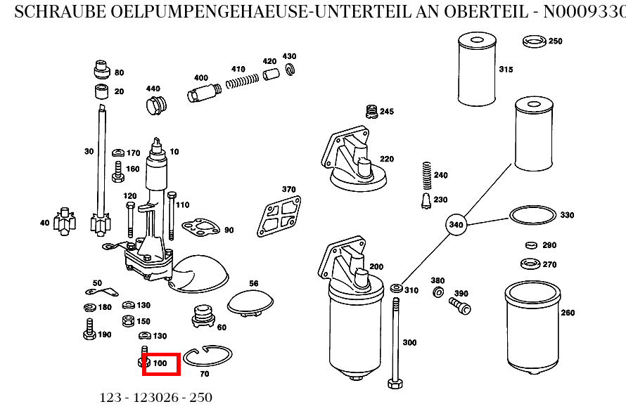 Schraube OELPUMPENGEHAEUSE-UNTERTEIL AN OBERTEIL 250 123 Schraube OELPUMPENGEHAEUSE-UNTERTEIL AN OBERTEIL 250 123