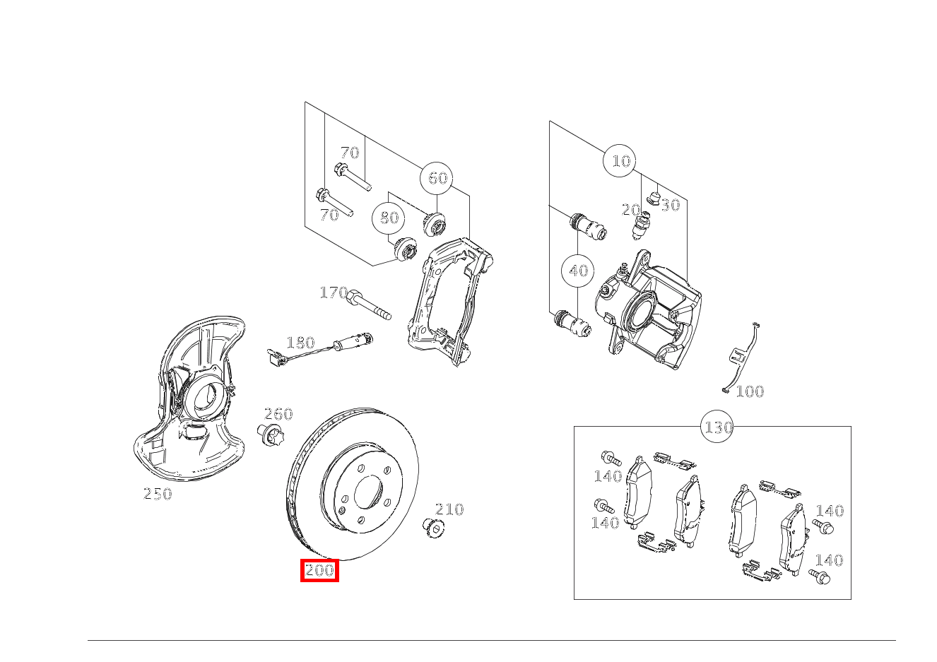 Bremsscheibe belüftet Vorne rechts C200CDI BLUE EFF 204