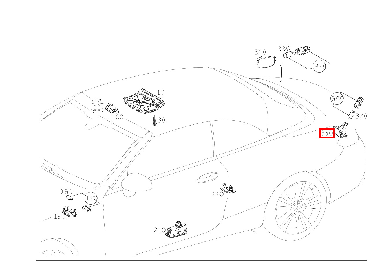 Innenleuchte Heckdeckel C 400 4MATIC Cabriolet 206