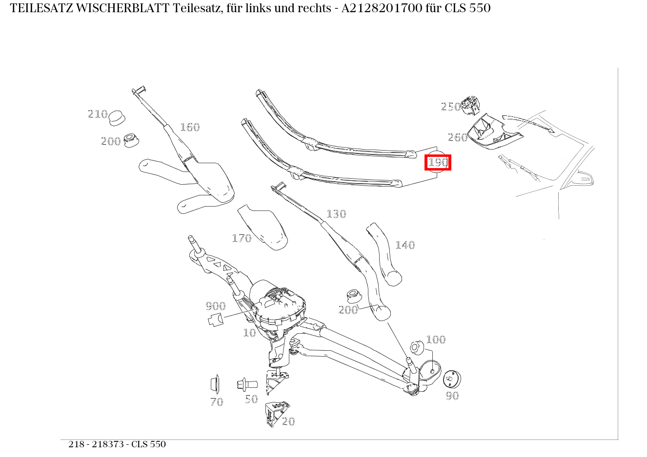 Teilesatz Wischerblatt Teilesatz, für links und rechts CLS 550 218