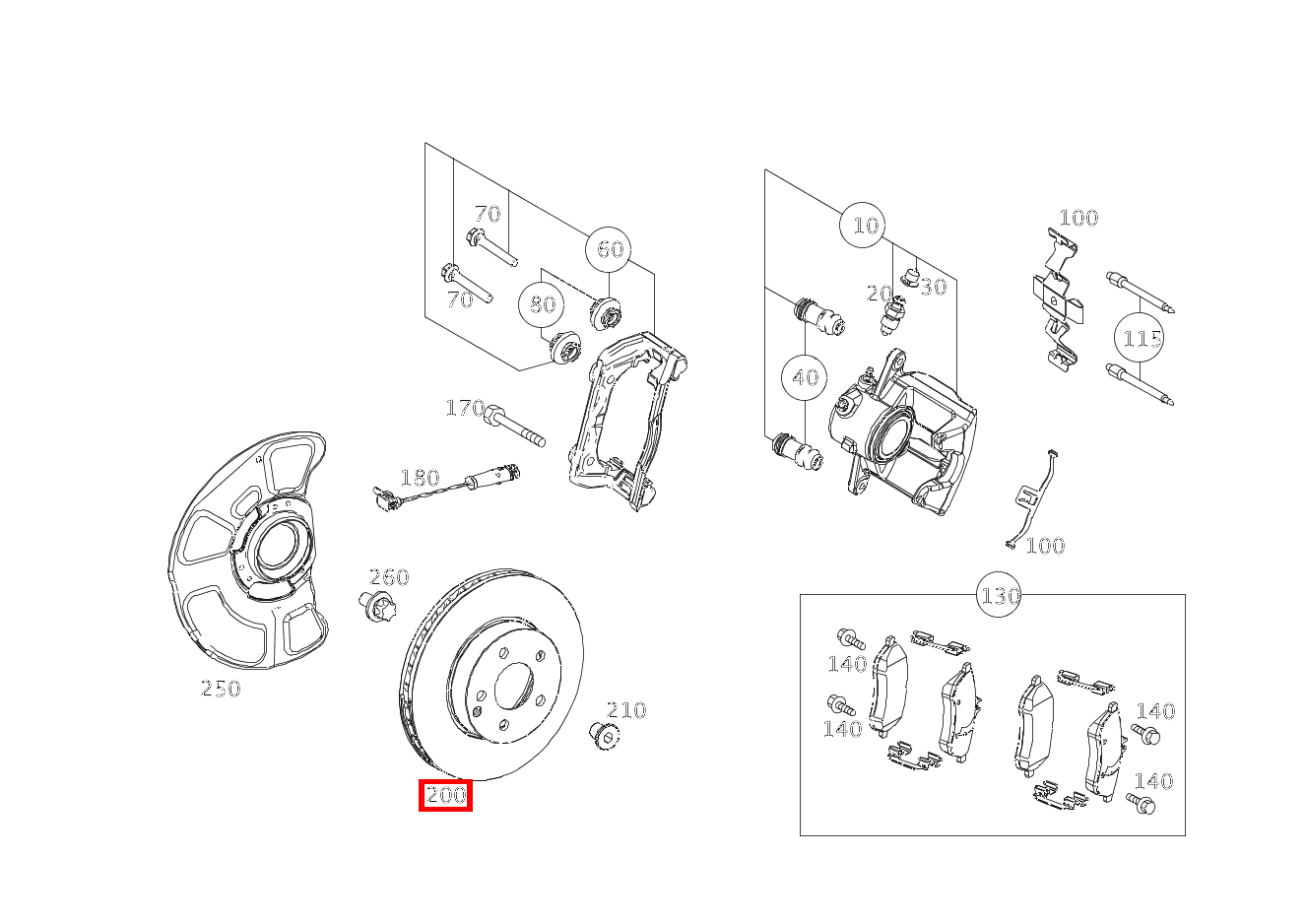 Bremsscheibe belüftet Vorne Rechts E 200 Limousine BlueTEC BCA 212 Bremsscheibe belüftet Vorne Rechts E 200 Limousine BlueTEC BCA 212