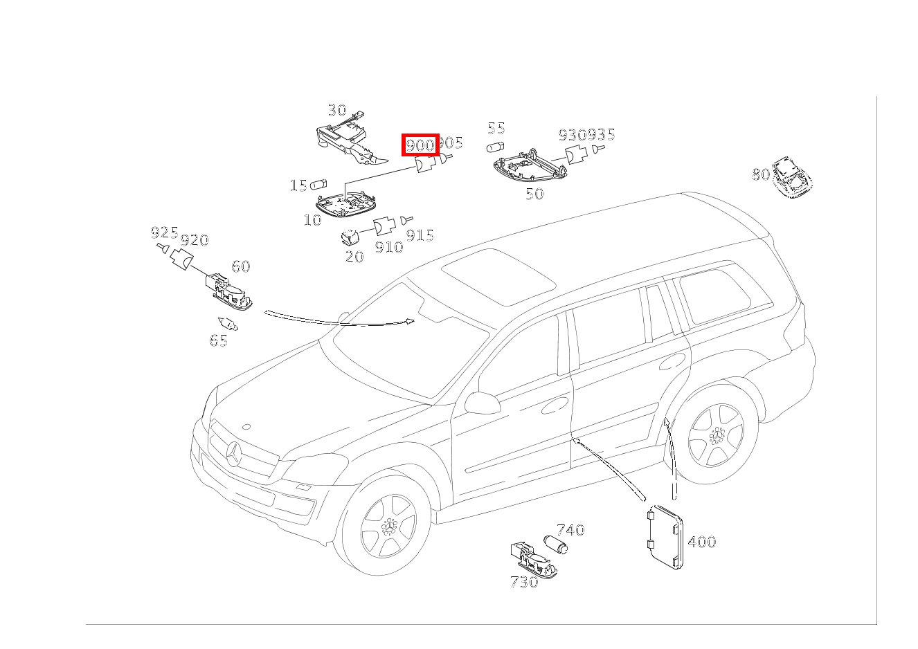 Stecker DACHBEDIENEINHEIT N70; 2-PIN MQS GL 500 4MATIC Off-Roader 164