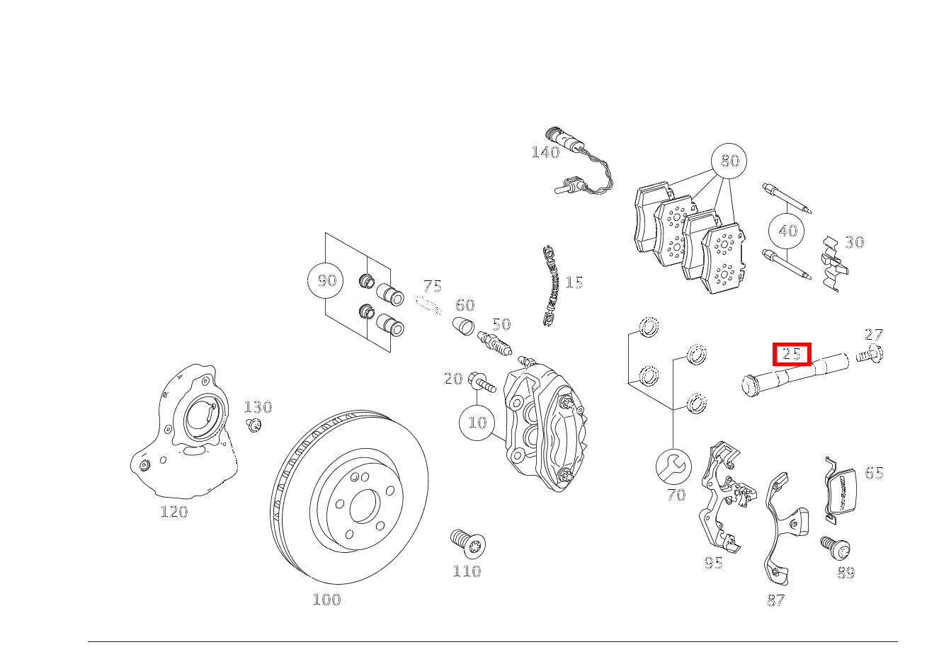 Zugstange Bremssattel CL 600 COUPE 216