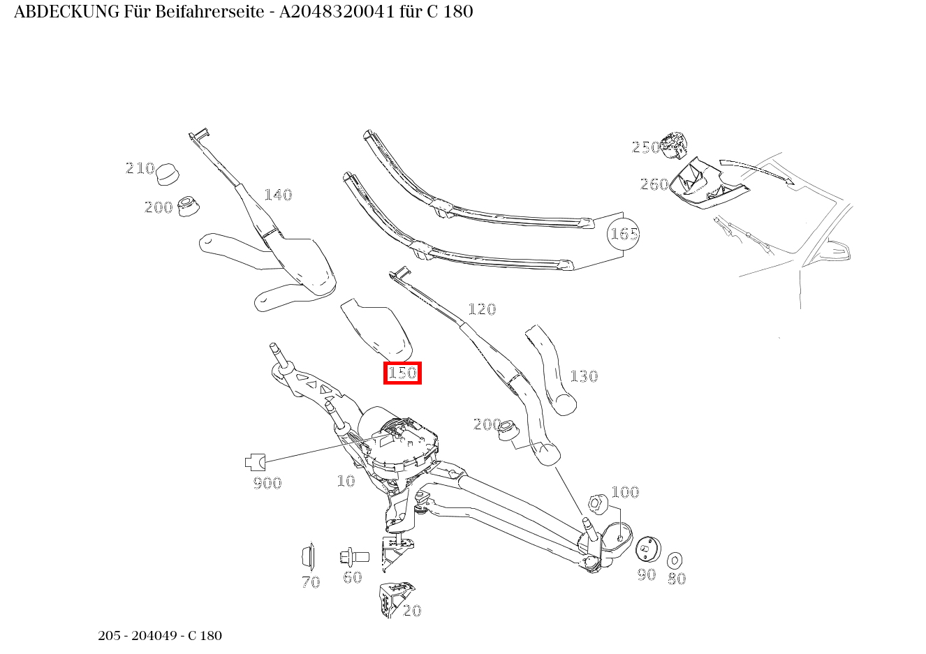 Abdeckung Für Beifahrerseite C 180 205 Abdeckung Für Beifahrerseite C 180 205