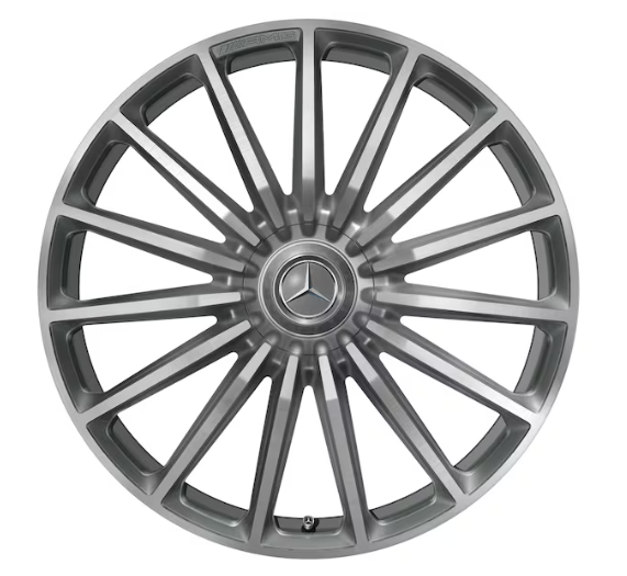 AMG Vielspeichen-Rad, 22 Zoll, 10 J x 22 ET 45, titangrau, glanzgedreht AMG Vielspeichen-Rad, 22 Zoll, 10 J x 22 ET 45, titangrau, glanzgedreht