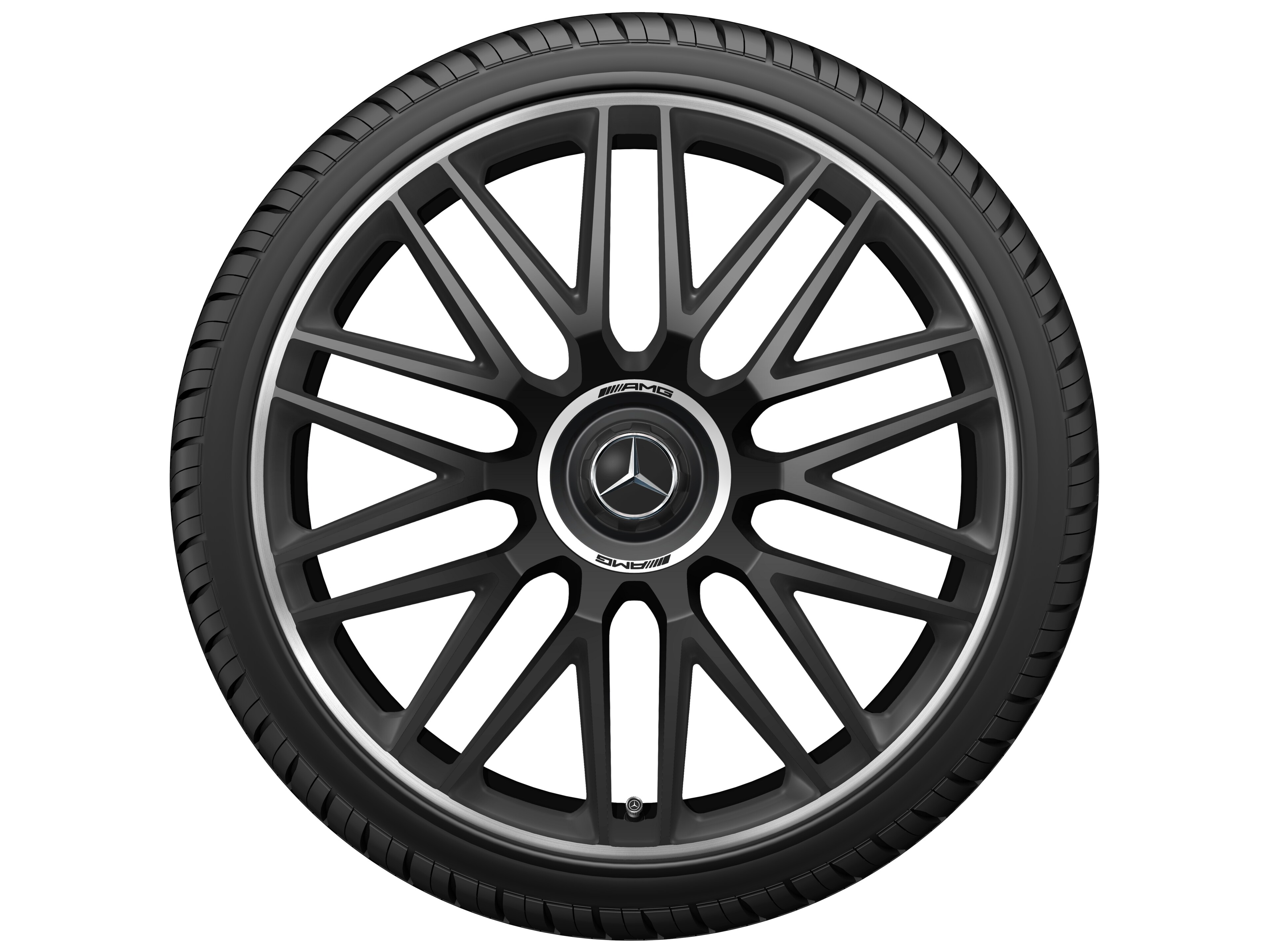 AMG Schmiederad 10-Doppelspeichen-Design, 21 Zoll, 10,5 J x 21 ET 42, schwarz matt