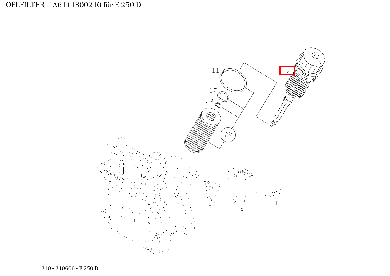 Ölfilter E 250 D 210