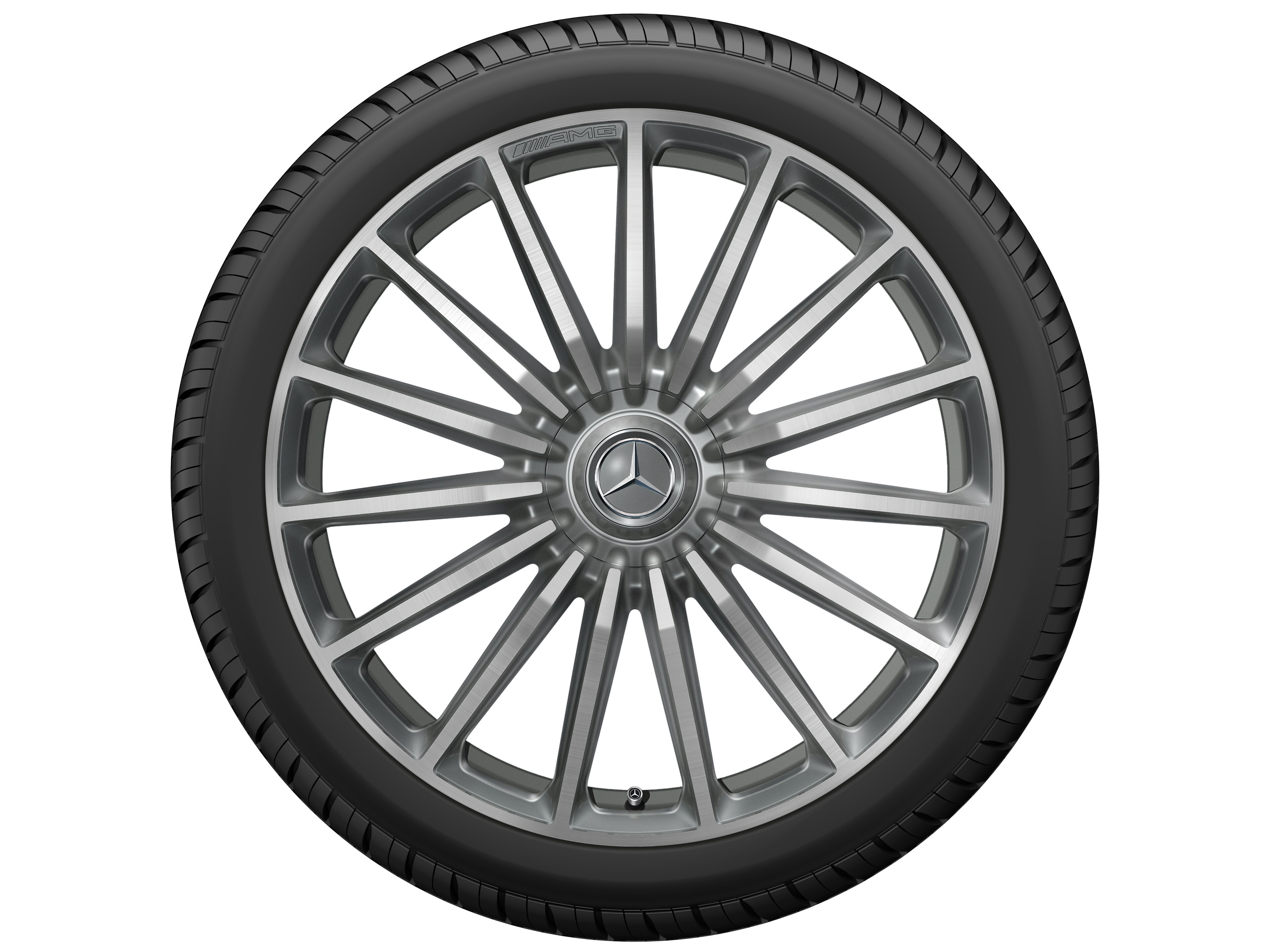 Mercedes-Benz - AMG Vielspeichen-Rad, 22 Zoll, 11,5 J x 22 ET 47, titangrau, Felgenhorn glanzgedreht