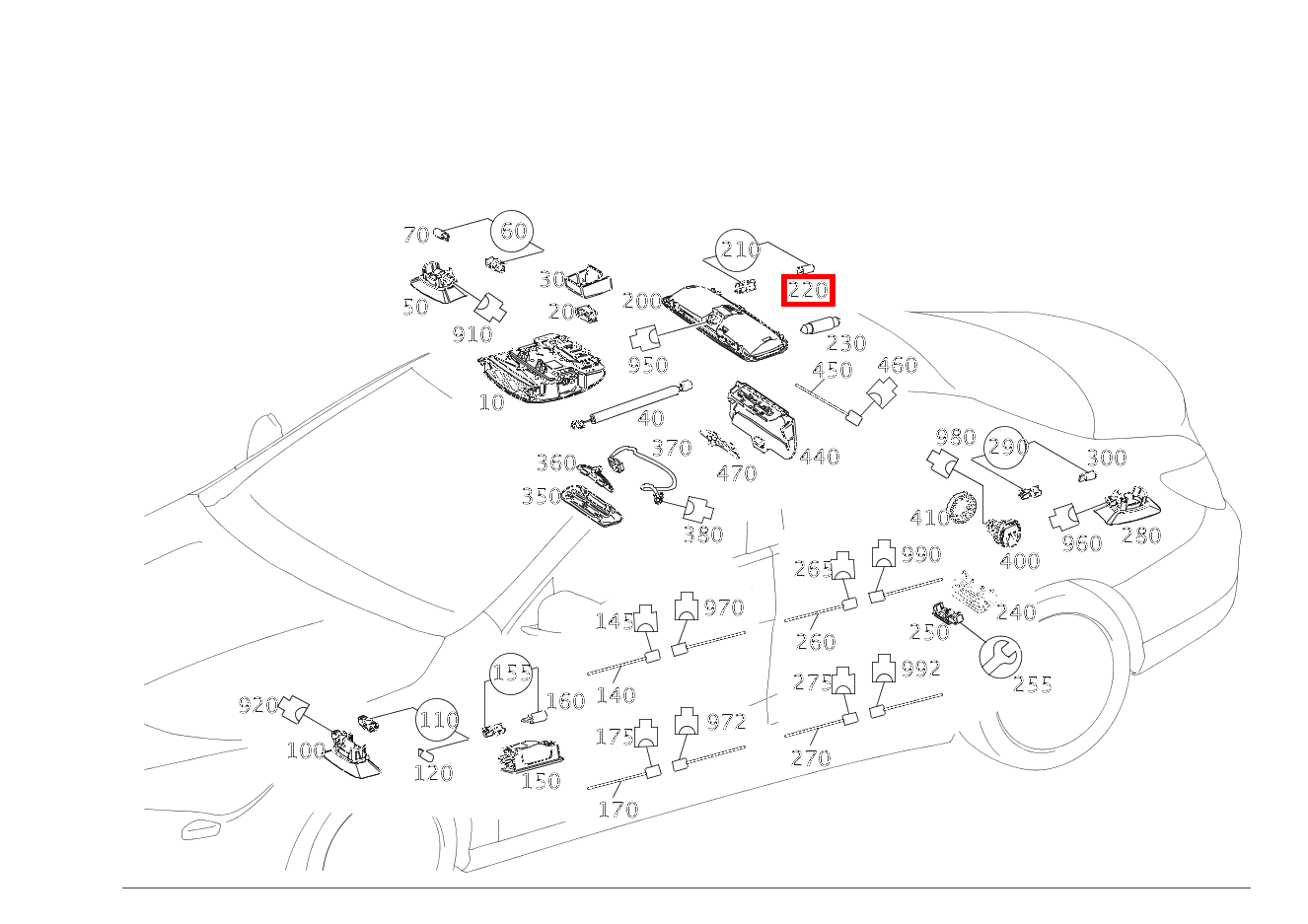 Glühlampe DECKENLEUCHTE HINTEN; 12V-5W CLA 250 4MATIC Coupé 117