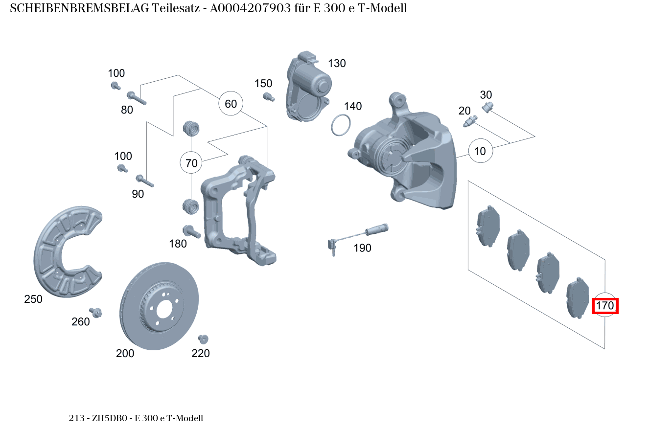 Scheibenbremsbelag Teilesatz E 300 e T-Modell 213 Scheibenbremsbelag Teilesatz E 300 e T-Modell 213