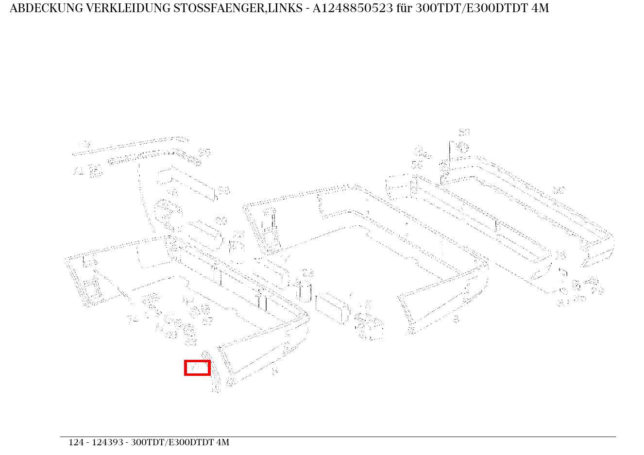 Abdeckung VERKLEIDUNG STOSSFAENGER,LINKS 300TDT/E300DTDT 4M 124
