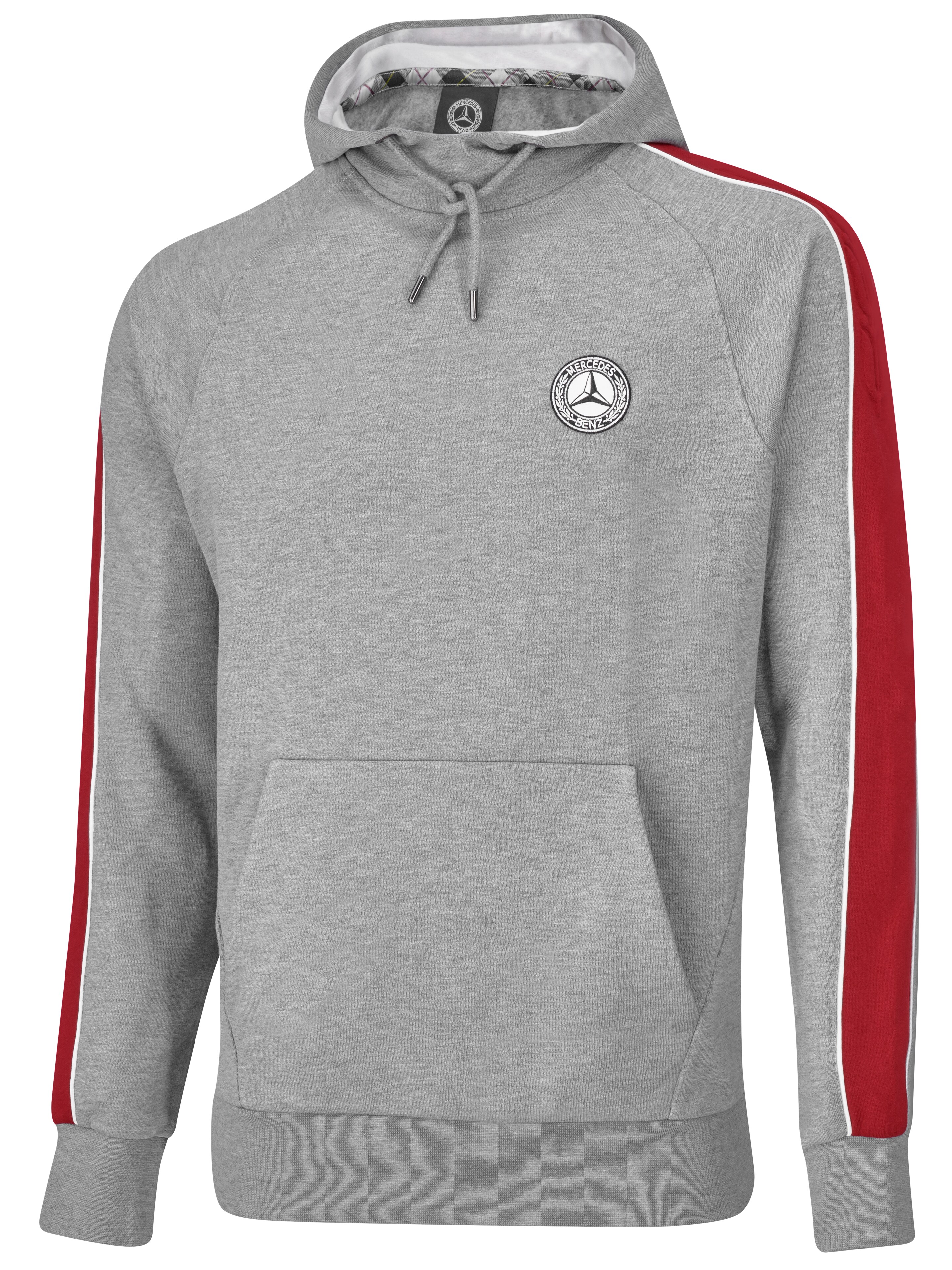 Sweathoody, grau melange/bordeaux