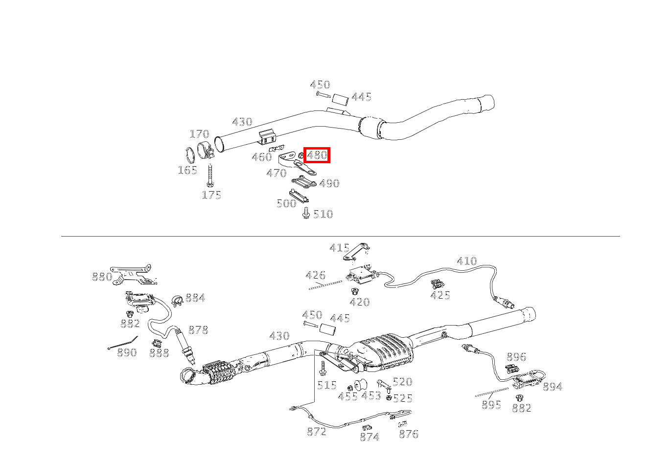 Sechskantmutter AUSPUFFROHR VORN AN HALTER; M8 E 200 CDI Limousine 213