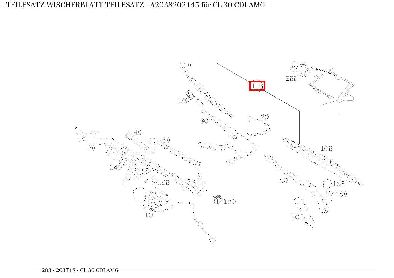 Teilesatz Wischerblatt TEILESATZ CL 30 CDI AMG 203