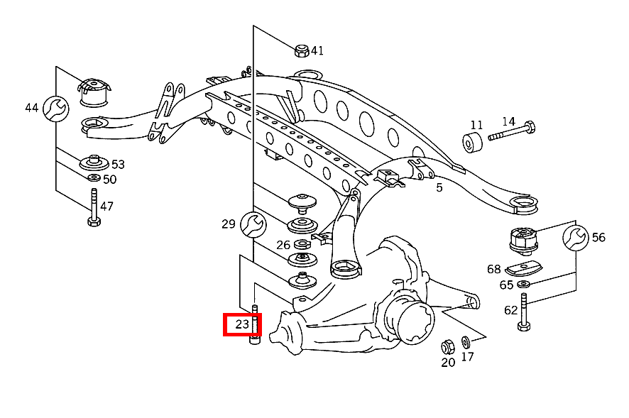 Zylinder-Schraube ACHSGEHAEUSE AN HINTERACHSTRAEGER,VORN S 320 L/300 SEL 3.2 140