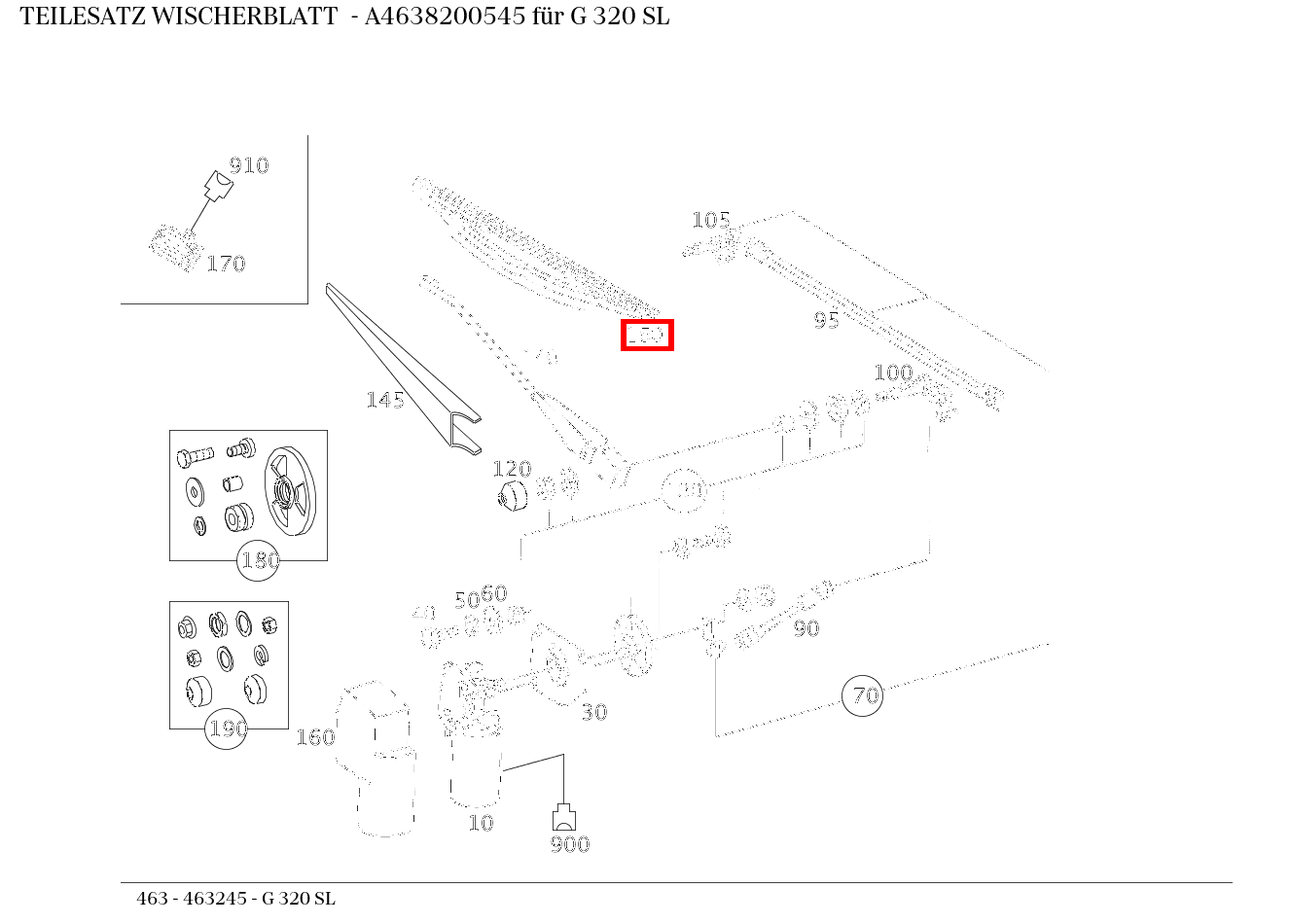 Teilesatz Wischerblatt G 320 SL 463