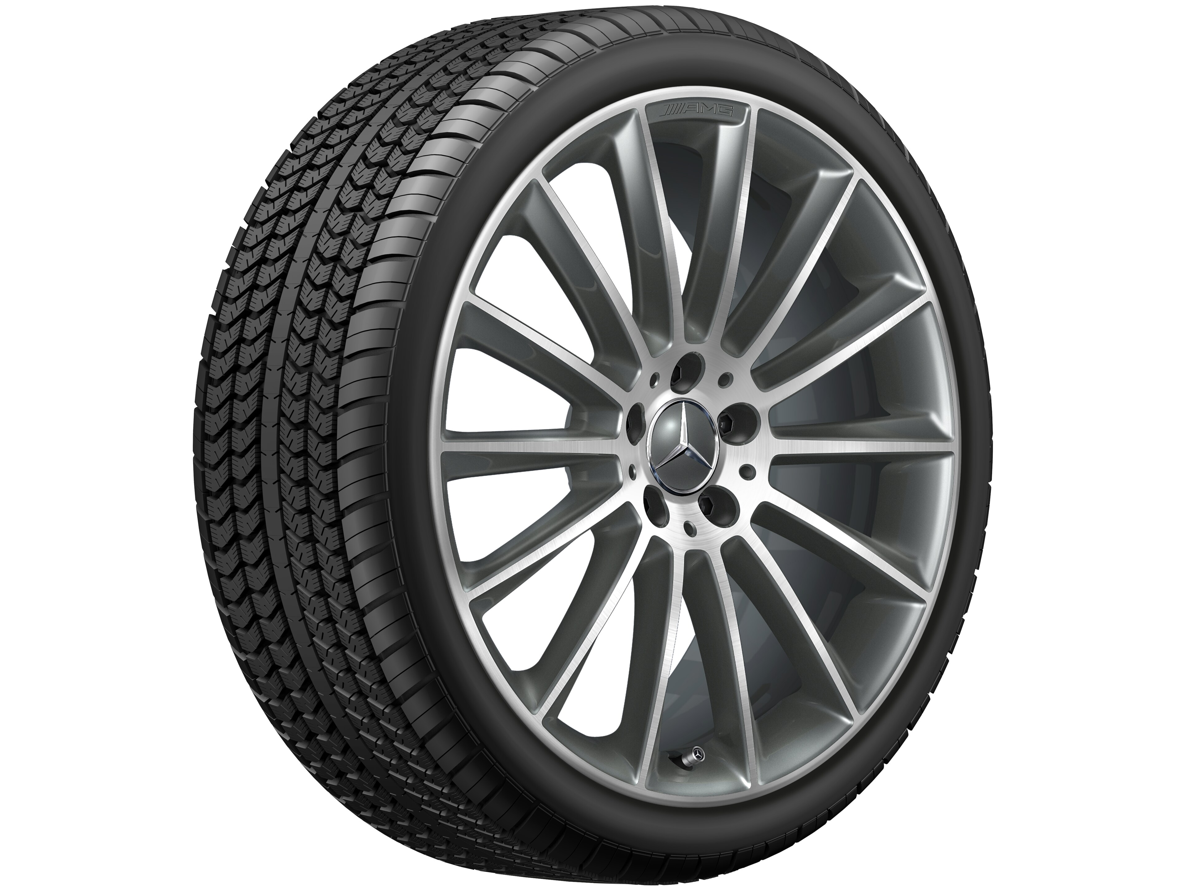 AMG Vielspeichen-Rad, 50,8 cm (20 Zoll), glanzgedreht 8 J x 20 ET 43, titangrau
