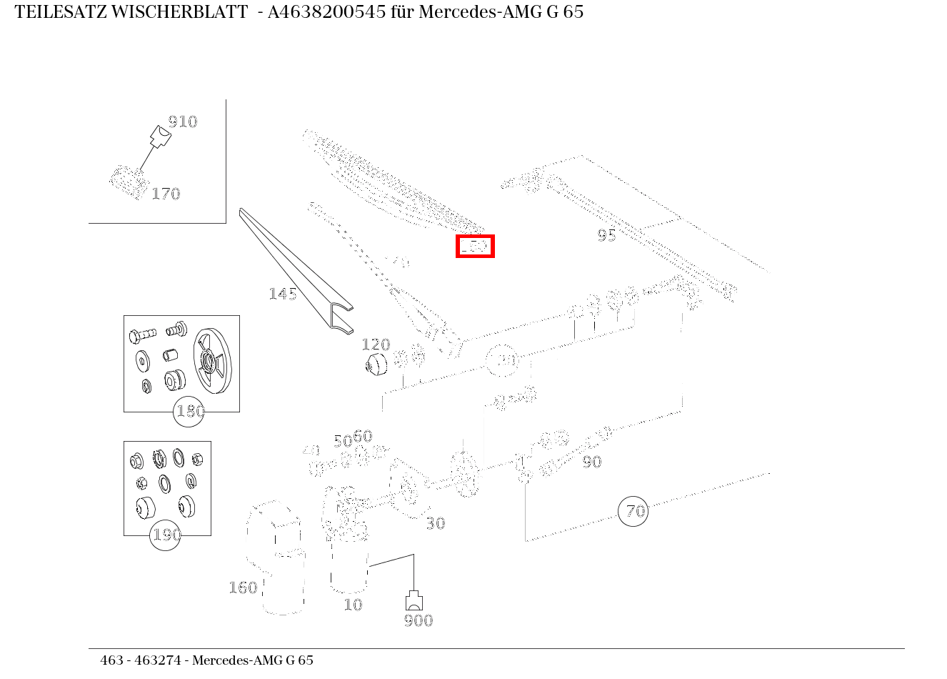 Teilesatz Wischerblatt Mercedes-AMG G 65 463