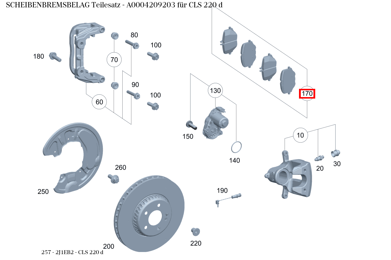 Scheibenbremsbelag Teilesatz CLS 220 d 257 Scheibenbremsbelag Teilesatz CLS 220 d 257