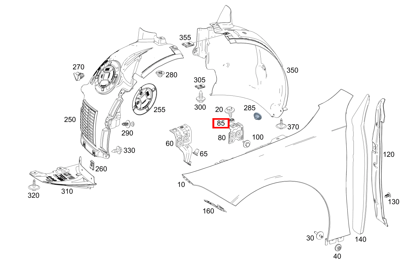 STANZMUTTER Halter rechts; M6 E 400 4MATIC Cabriolet 238