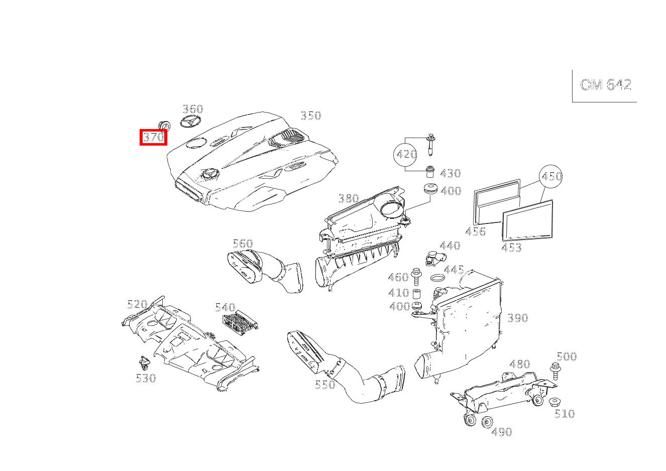 Elastomerlager ZWISCHEN ABDECKHAUBE UND ZYLINDERKOPF E350CDI BE CA 207