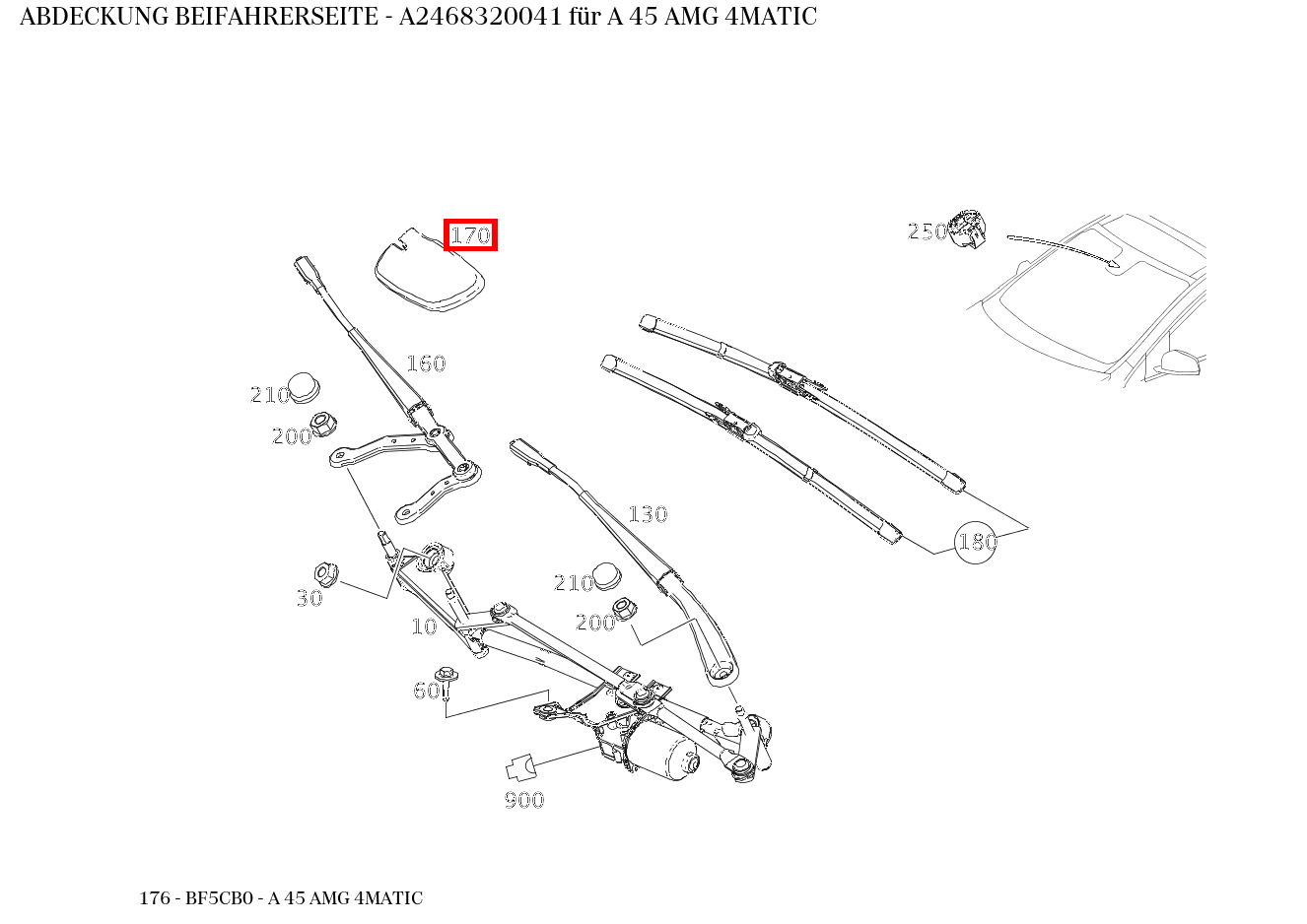 Abdeckung BEIFAHRERSEITE A 45 AMG 4MATIC 176 Abdeckung BEIFAHRERSEITE A 45 AMG 4MATIC 176