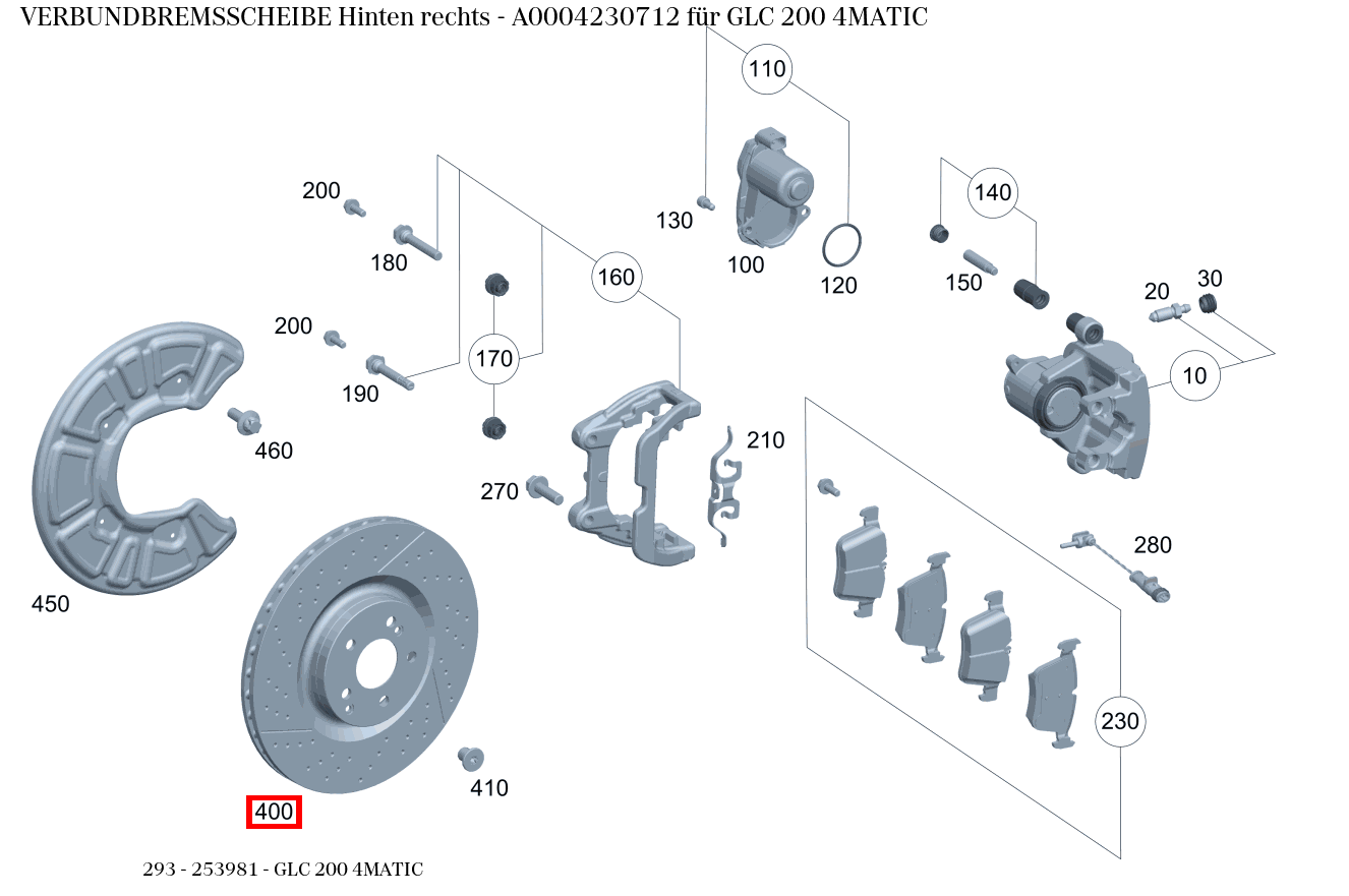 Verbundbremsscheibe Hinten rechts GLC 200 4MATIC 293