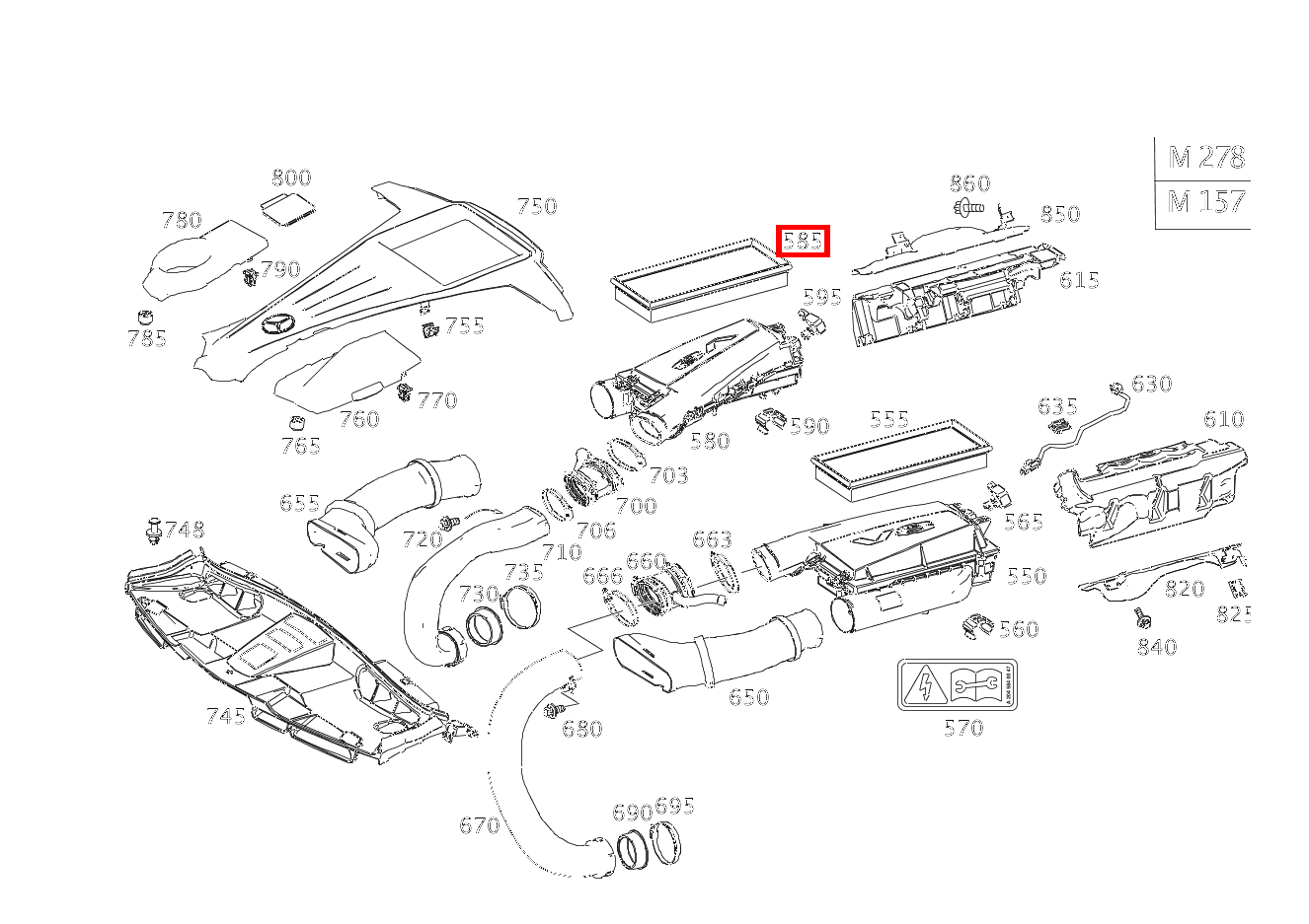 Luftfiltereinsatz RECHTS Mercedes-AMG E 63 4MATIC T-Modell 212 Luftfiltereinsatz RECHTS Mercedes-AMG E 63 4MATIC T-Modell 212