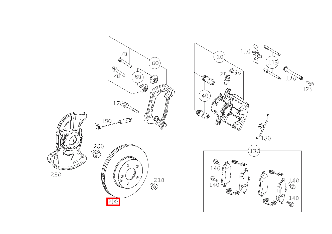 Bremsscheibe belüftet Vorne rechts C350CDI 4M BE 204 Bremsscheibe belüftet Vorne rechts C350CDI 4M BE 204