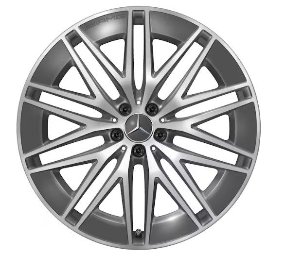 AMG Vielspeichen-Rad, 22 Zoll, 10 J x 22 ET 55, tantalgrau, glanzgedreht AMG Vielspeichen-Rad, 22 Zoll, 10 J x 22 ET 55, tantalgrau, glanzgedreht