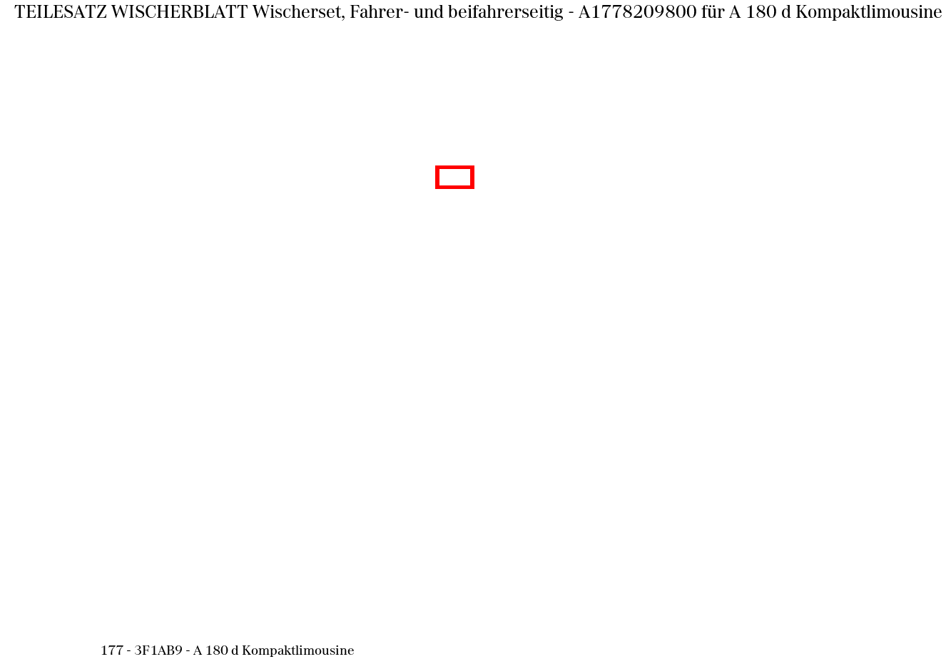 Teilesatz Wischerblatt Wischerset, Fahrer- und beifahrerseitig A 180 d Kompaktlimousine 177