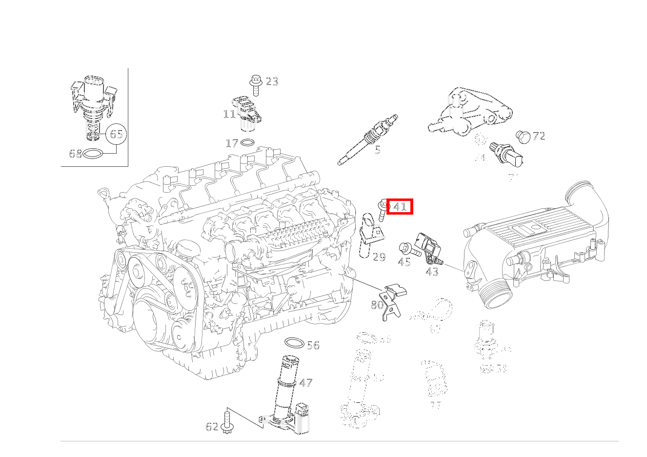 Sechsrundschraube POSITIONSGEBER AN ZYLINDERKURBELGEHAEUSE M 6X16; M6X16 CL 30 CDI AMG 203