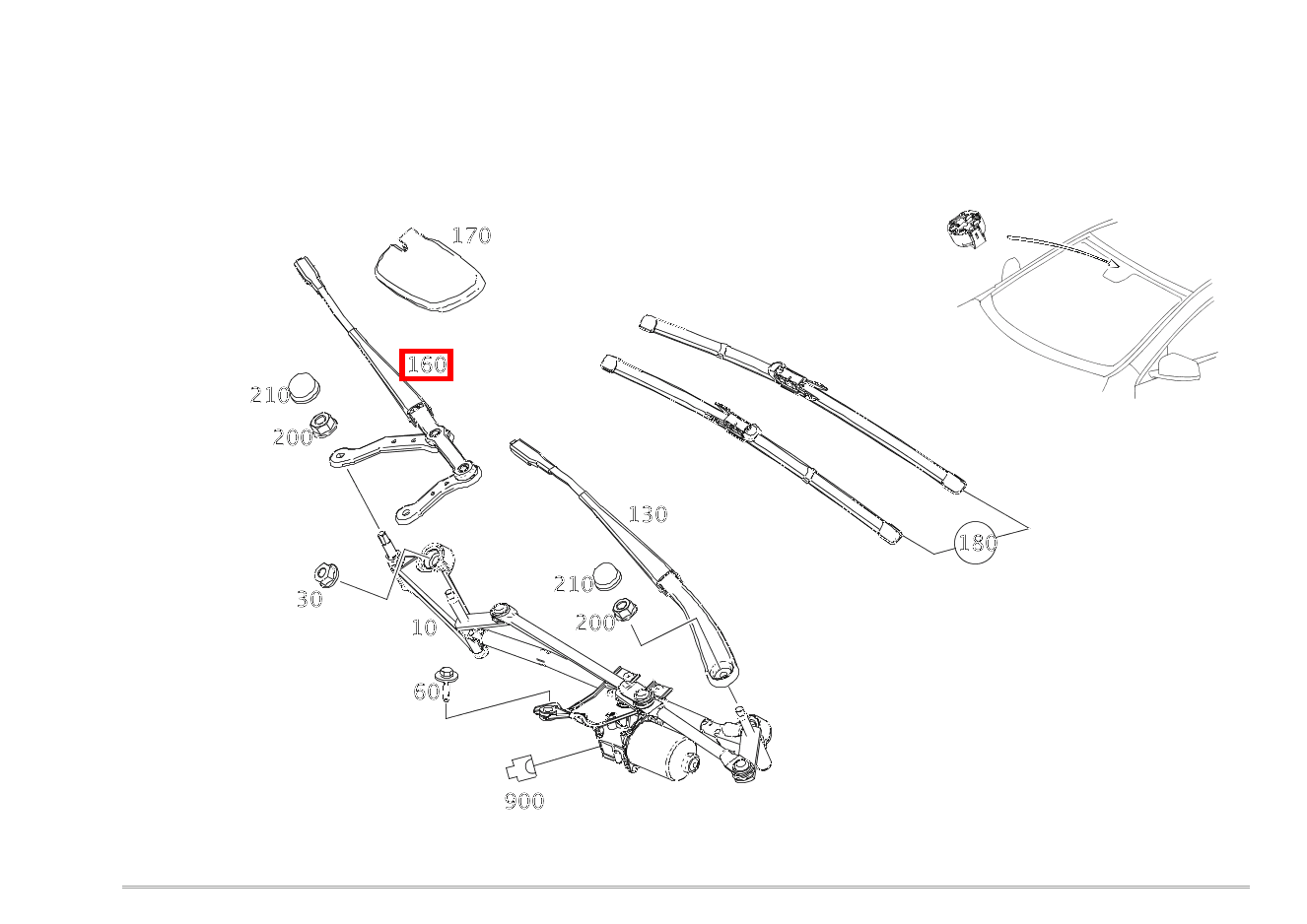 Wischerarm BEIFAHRERSEITE CLA 200 Shooting Brake 212