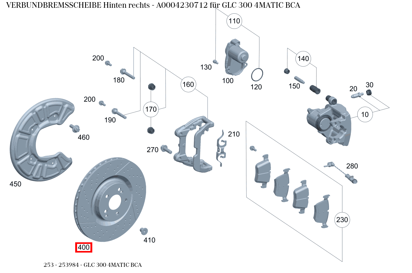 Verbundbremsscheibe Hinten rechts GLC 300 4MATIC BCA 253