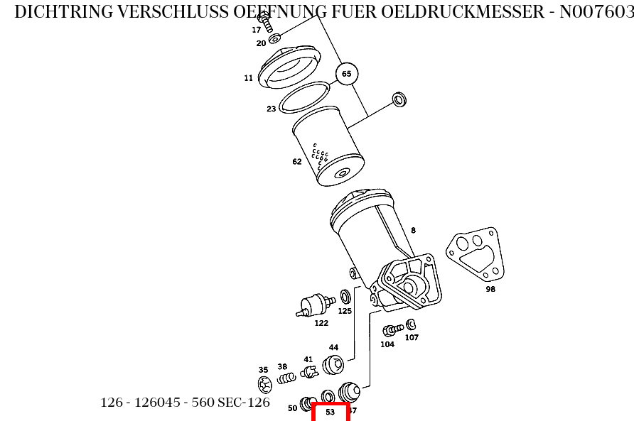 Dichtring VERSCHLUSS OEFFNUNG FUER OELDRUCKMESSER 560 SEC-126 126 Dichtring VERSCHLUSS OEFFNUNG FUER OELDRUCKMESSER 560 SEC-126 126