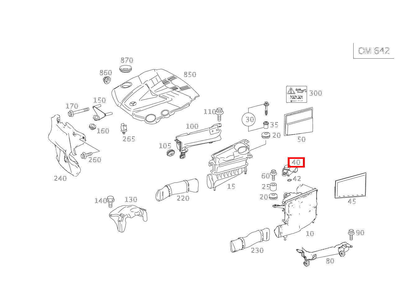 Drucksensor AN LUFTFILTERGEHAEUSE LINKS E280CDI SONDERAUFB 211